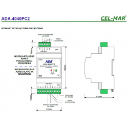 Konwerter Adresu Urządzenia z MODBUS-RTU ADA-4040PC2-1-23 Cel-Mar